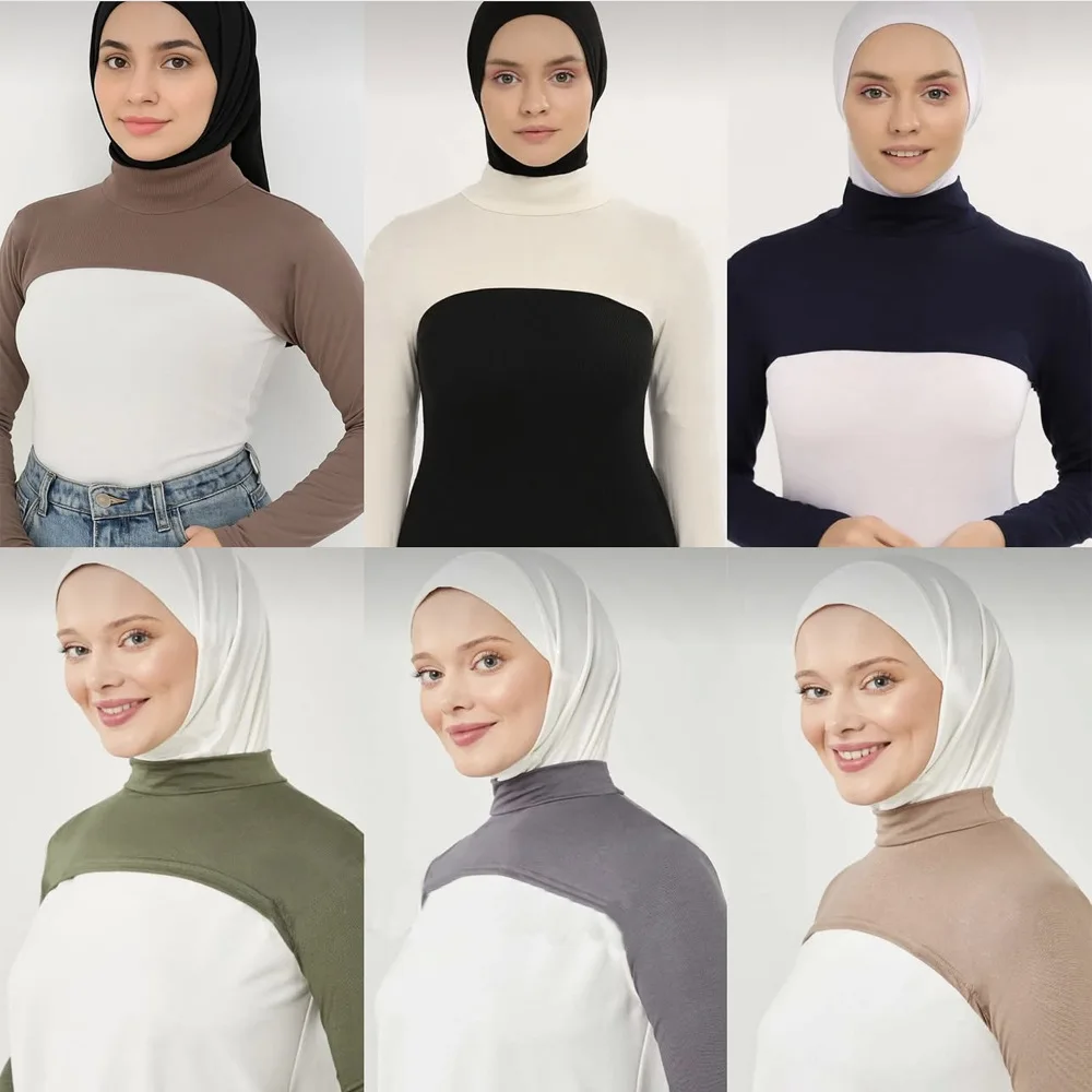 Elastic Modal Jersey Full Neck Sleeve Woman Muslim Long Arm Cover Shrug Shoulder Oversleeve Suncreen Sports Islamic Wear Sleeves