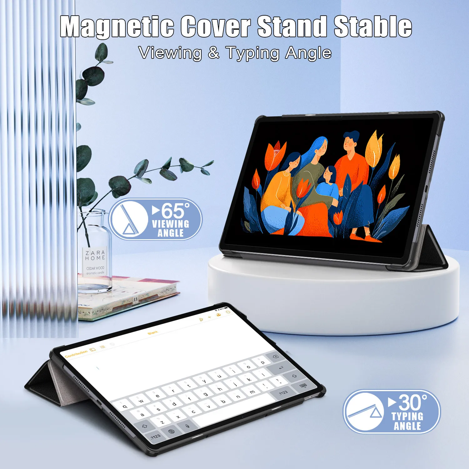 For Lenovo Xiaoxin Pad 12.1 Case 2025 12.1inch TB365FC Flip Magnetic Tri-Folding Stand Tablet Cases Auto Sleep/wake up Funda