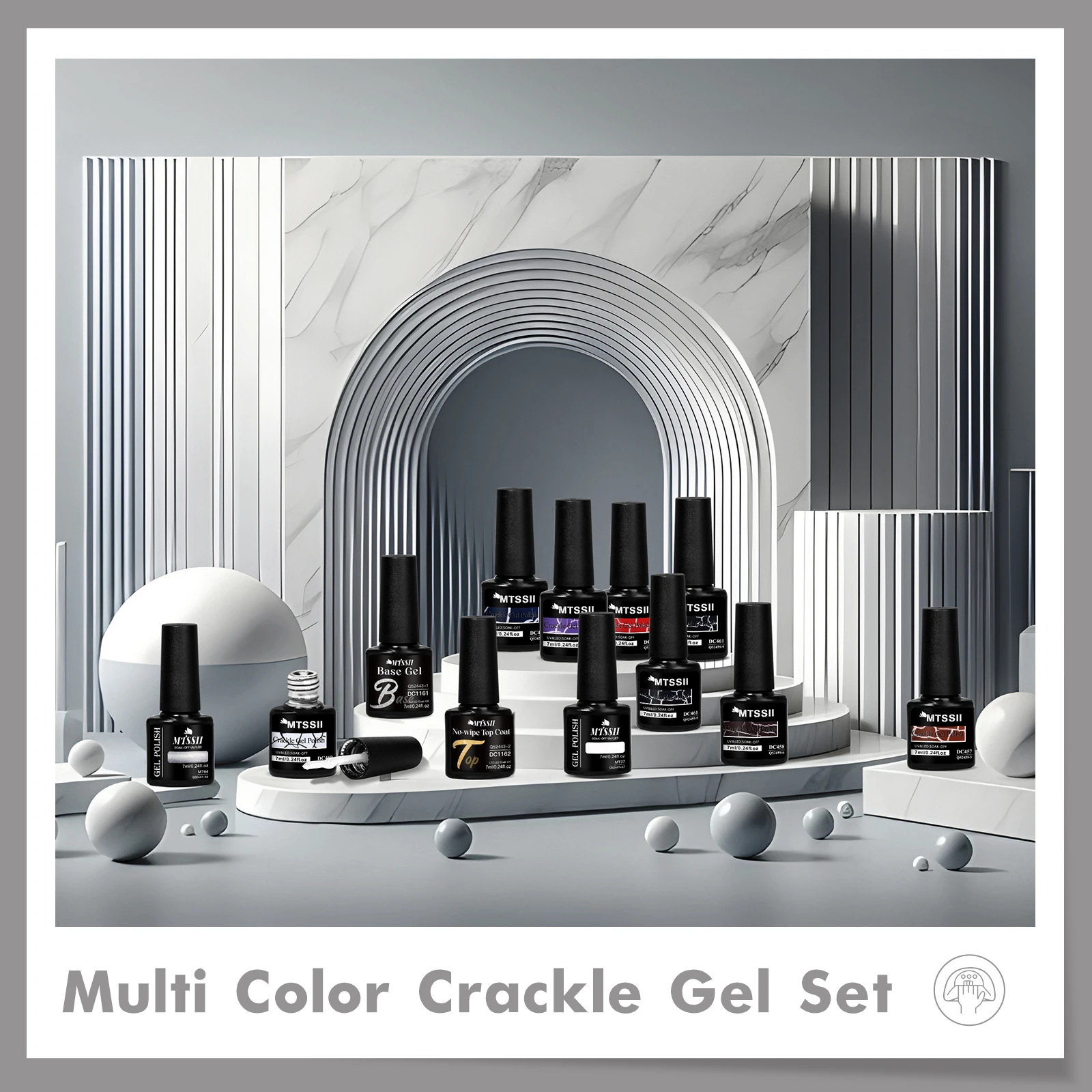 12 قطعة فرقعة جيل طلاء الأظافر مجموعة أحمر أسود تكسير مسمار ورنيش سريعة الجافة هلام الهجين مع قاعدة معطف فوقي مانيكير الورنيش عدة #5