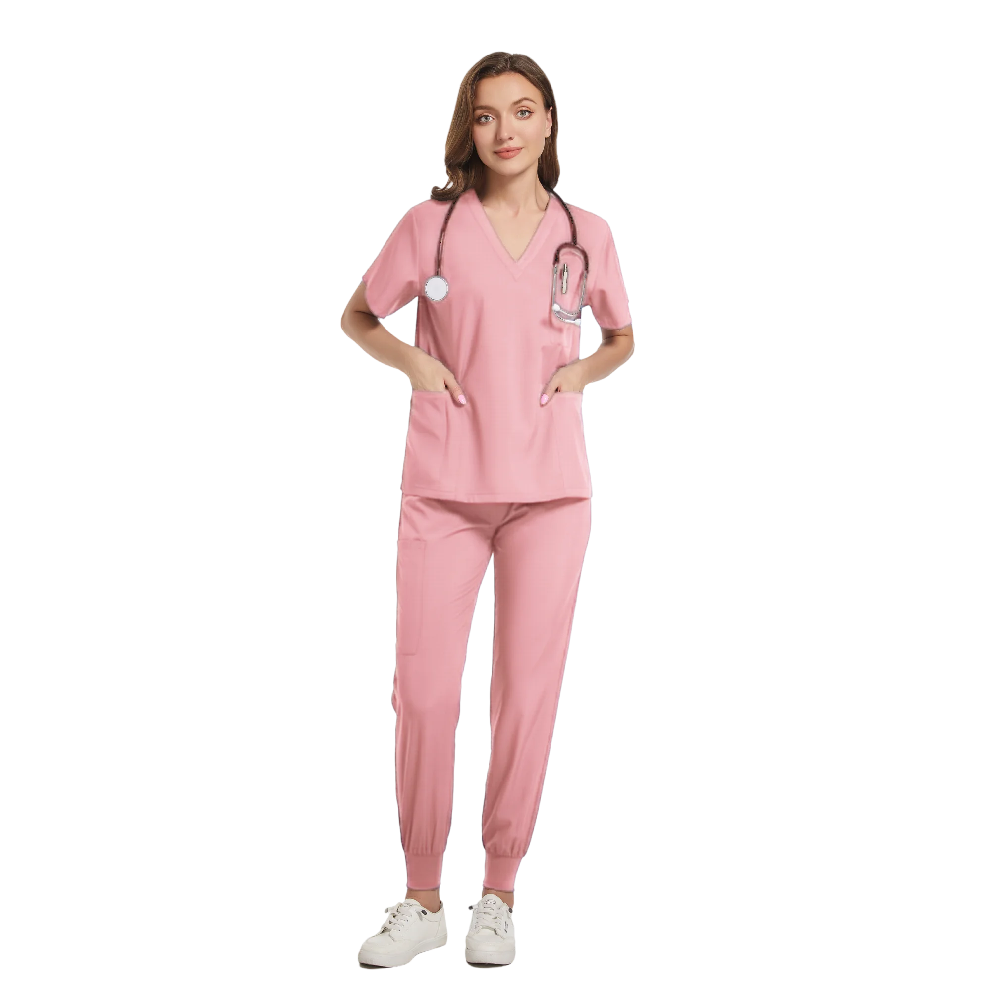 Top cirúrgico e calças conjunto para mulheres, Scrub Uniformes, Enfermeira Scrub, Vestuário de salão de beleza, Top clínico, Spa, Doutor Enfermagem, Túnica Terno