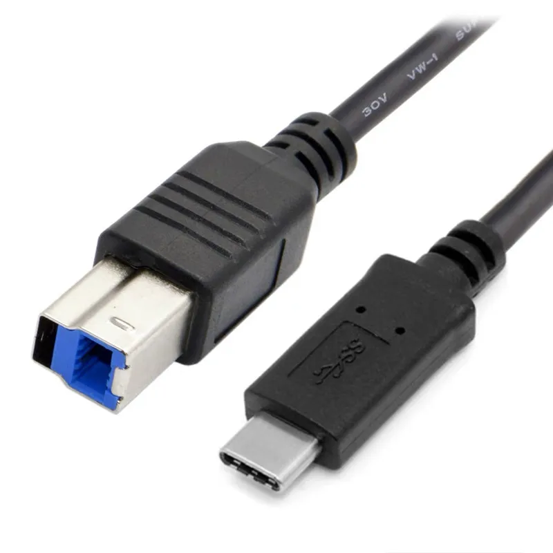 USB-C USB 3.1 Tipe C pria, konektor ke USB standar B Male kabel printer untuk Apple Macbook Laptop