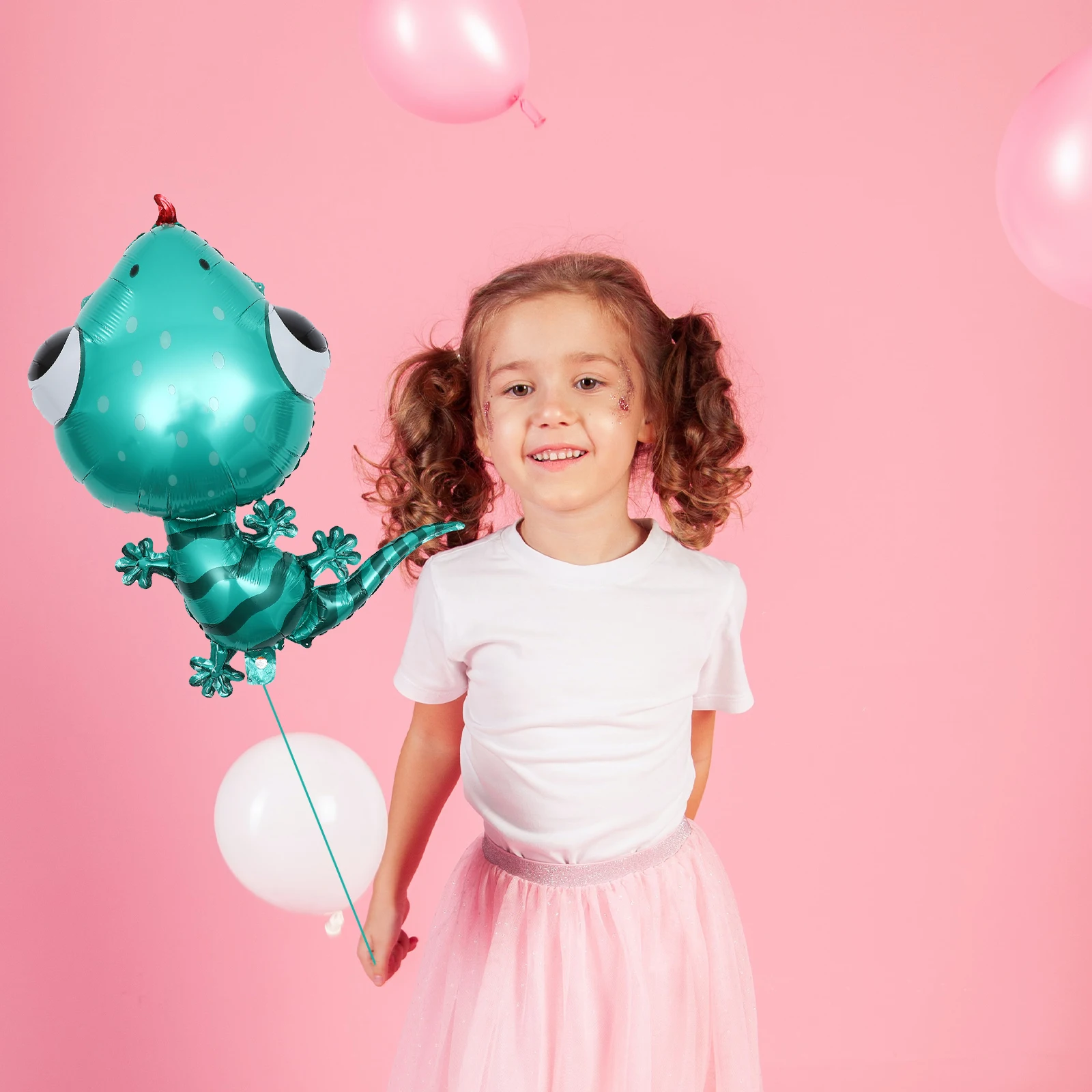 

4pcs Gecko Balloons Aluminum Film Animal Shaped Party Decorations Kids Birthday Creative Foil Inflatable Indoor Outdoor