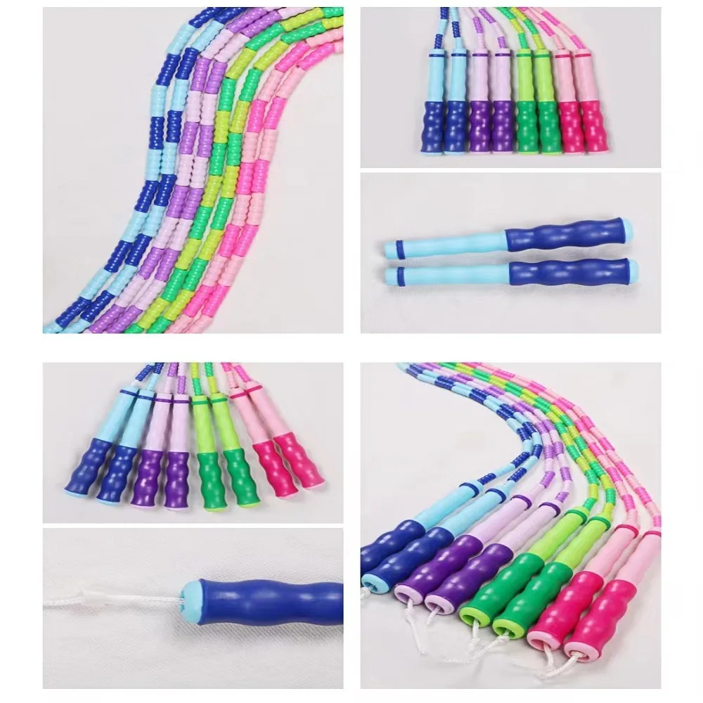 Adjustable Length Segmented Fitness Jump Rope No Knots Soft Bead Soft Bead Skipping Rope Anti-Skid Environment Protection