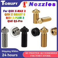 Nozzle For QIDI X-MAX 3/X-SMART 3/X-PLUS 3/Q1-Pro – 0.4mm Plated Copper Clone Nozzle Brass Hardened Steel Nozzle For 3D Printer