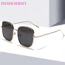 DOHOHDO Metal Square Thin Frame Retro Sunglasses Women Men Fashion Sun Glasses Female Eyeglasses Shades Солнечные Очки Женский