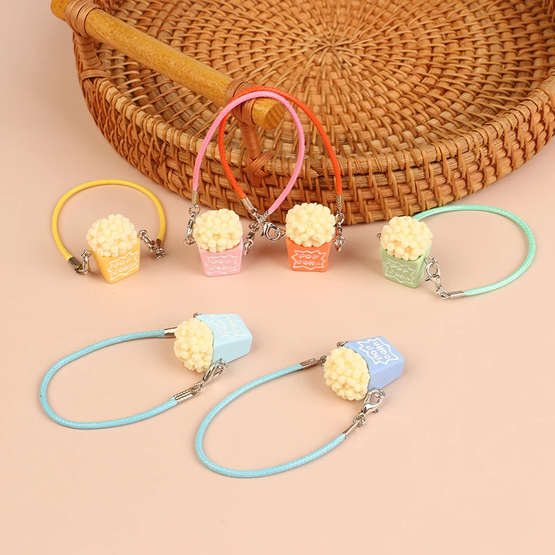 1Pc Mini Dollhouse Popcorn Bag Crossbody Bags Dolls Hanging Decoration Cute Plush Labubu Doll Decor Accessories Kid Toys