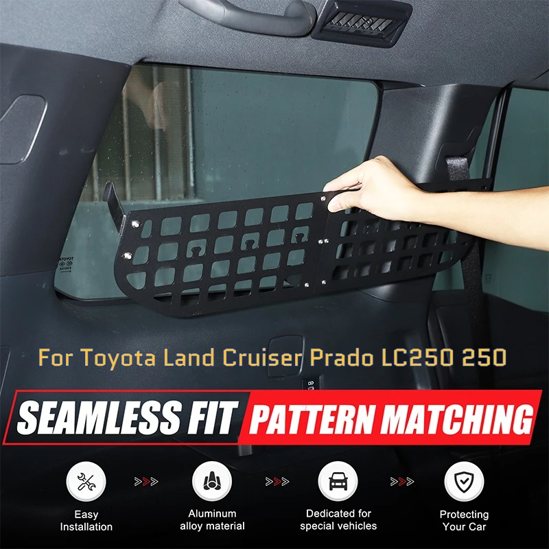 For Toyota Land Cruiser Prado LC250 250 2024-25 Trunk Side Window Storage Fence Car Trunk Window Storage Baffle Auto Accessories