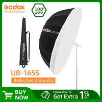 Godox UB-165S 65 inch 165cm Parabolic Black Reflective Umbrella Studio Light Umbrella with Black Silver Diffuser Cover Cloth