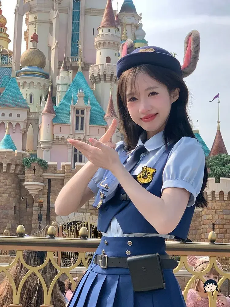 Summer Academy Style JK Uniform Skirts Set Bubble Sleeve Shirt+Vest Cardigan+Pleated Skirt Spicy Girl Three Piece Set Women