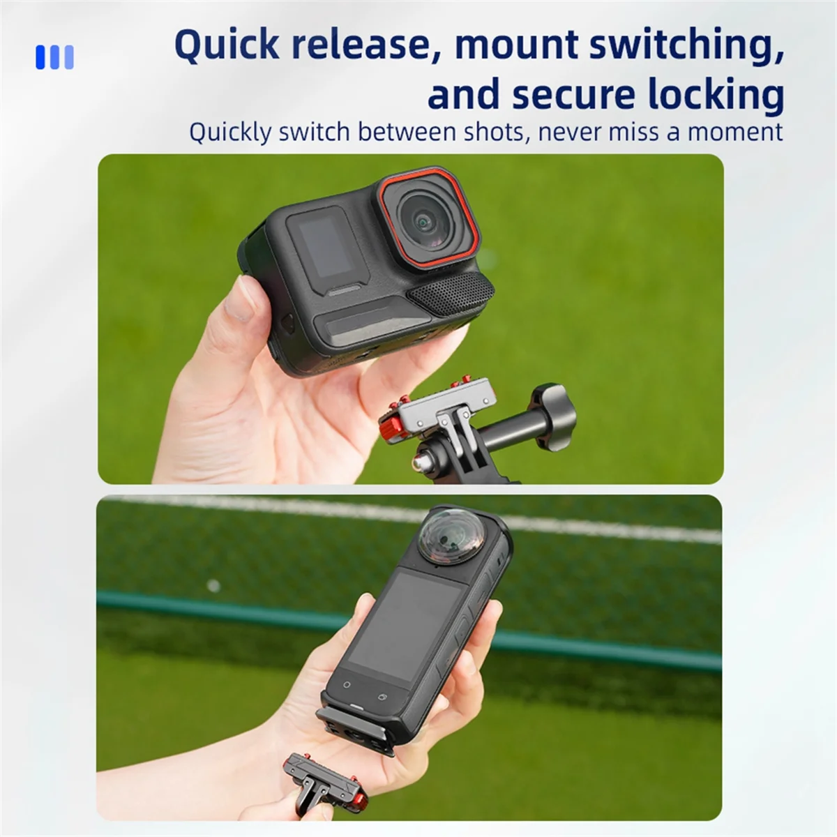 BVBV المغناطيسي الإفراج السريع محول اللوحة العليا ل Insta360 Ace/Ace Pro/2/X4/X3/X2 عمل كاميرا ترايبود محول جبل لوحة