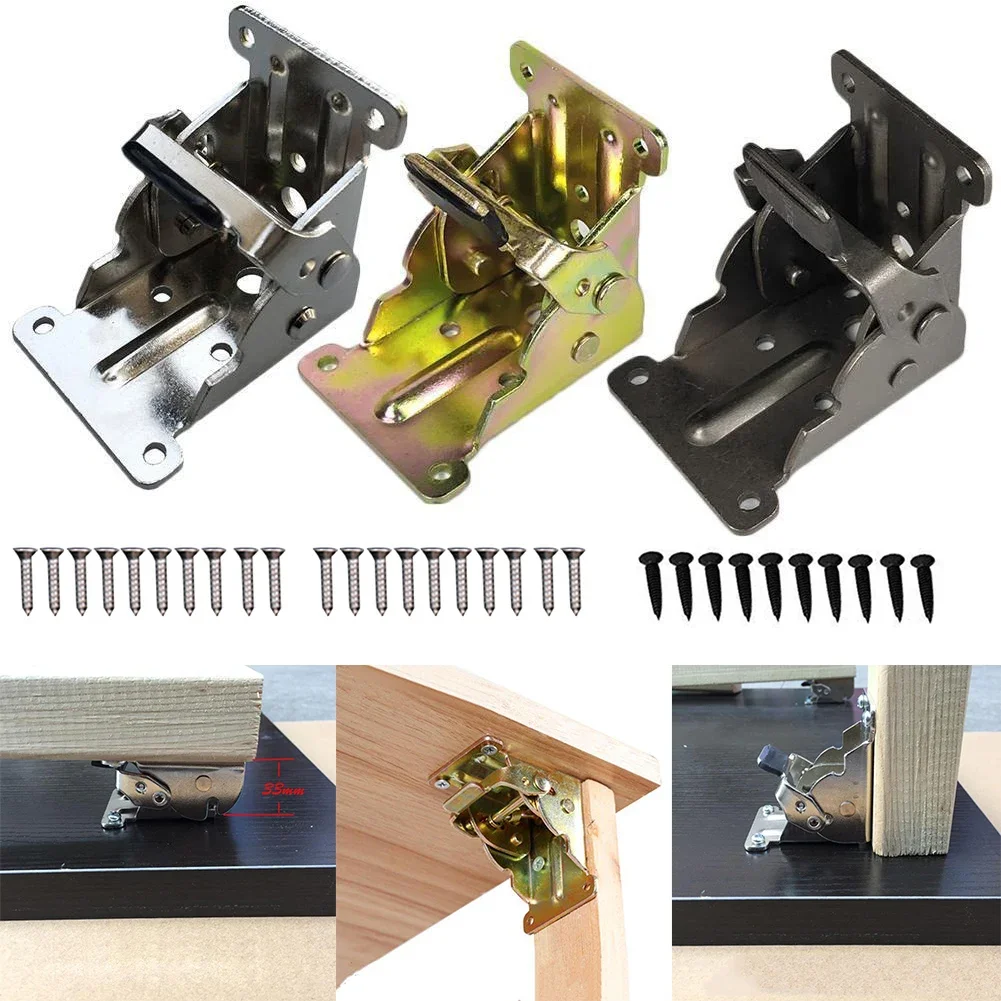 Table Hinge Folding Hinge Metal For Table Chair Extension Tables Table Leg Brackets Foldable Self-locking Folding Hinge