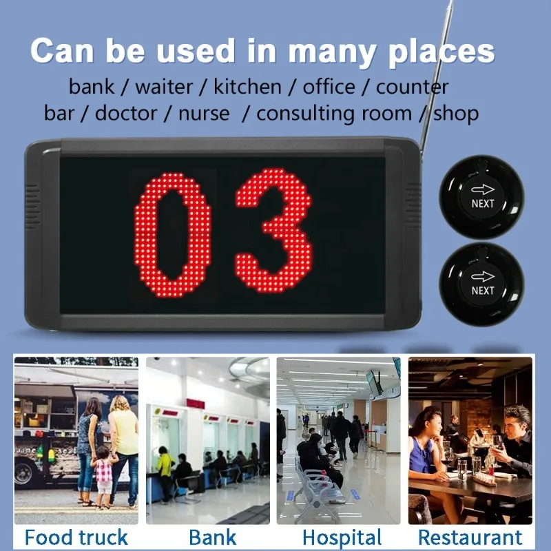Wireless Queue Management Paging Call System with Ticket Dispenser Machine For Restaurant Hospital