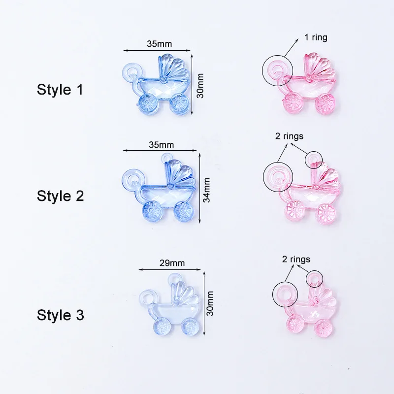 20pcsBaby Shower Transparent Acrylic Stroller DIY Baby Welcome Party Decoration, Wedding Arrangement