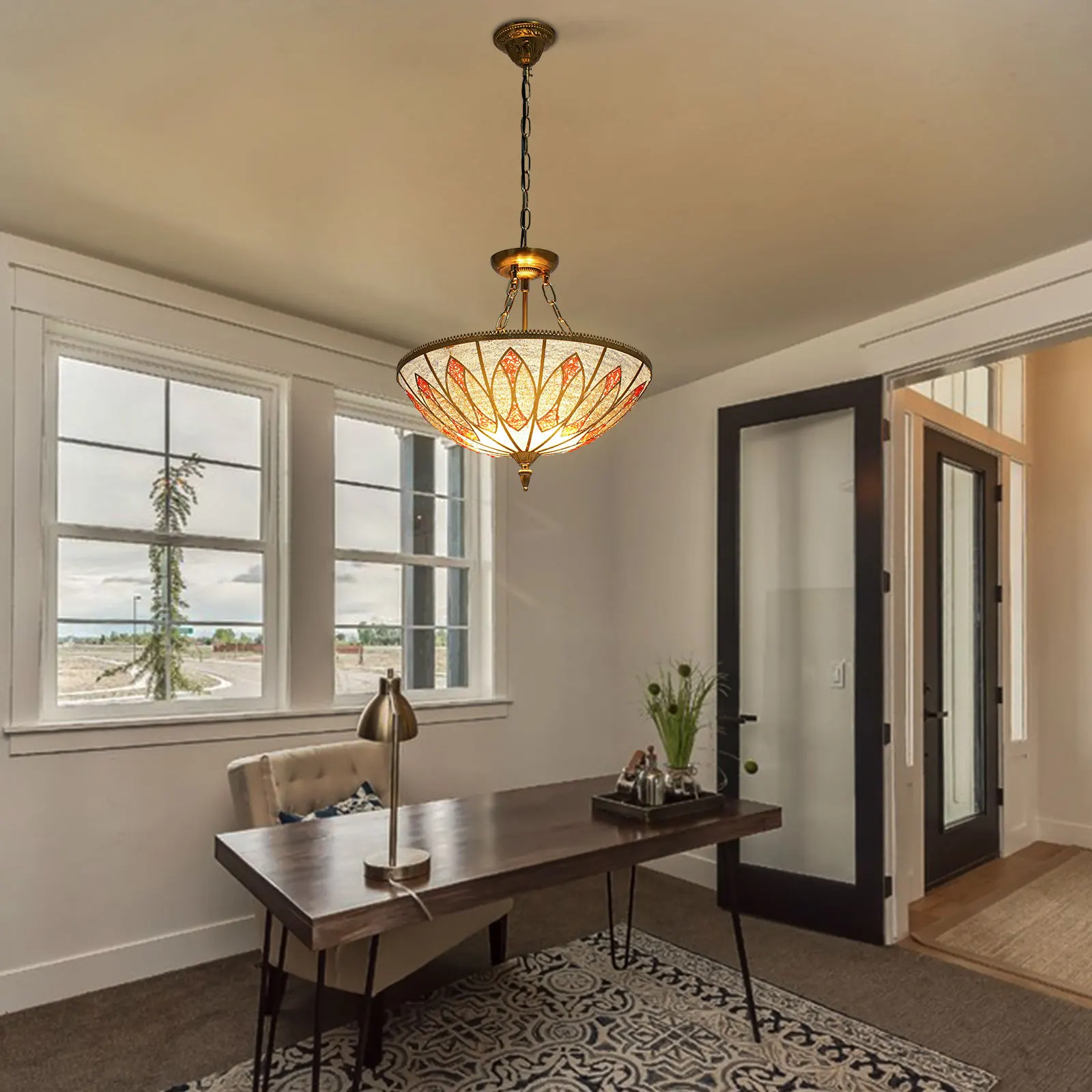 

Подвесной светильник с регулируемой цепью, железный подвесной светильник, стабильное основание 4,72 дюйма, верхняя цепь 15,74 дюйма, нижняя цепь 13,77 дюйма, для спальни/кафе