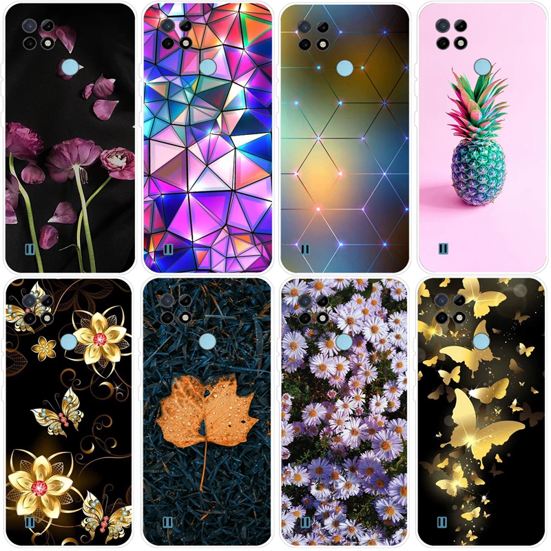 Милый чехол для Realme C21Y чехол RealmeC21 Y, силиконовый мягкий чехол из искусственной кожи для Realme C21 C 21 Y C25Y, задняя крышка, бампер