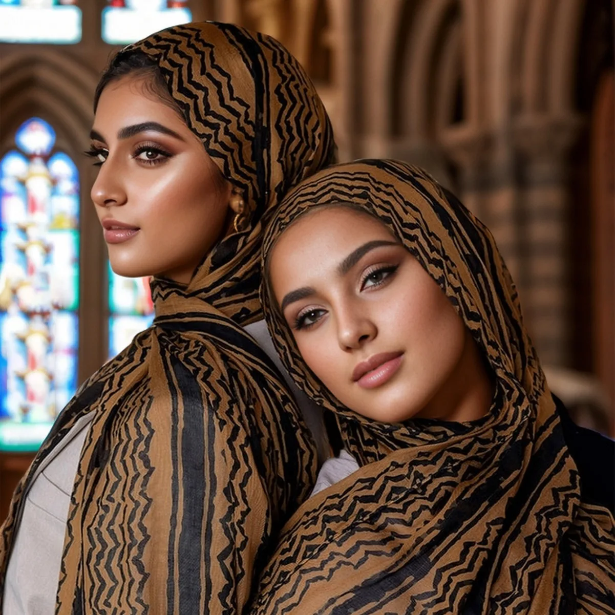 

New printed chiffon headband Arab scarf Middle East Dubai Türkiye Palestinian headband