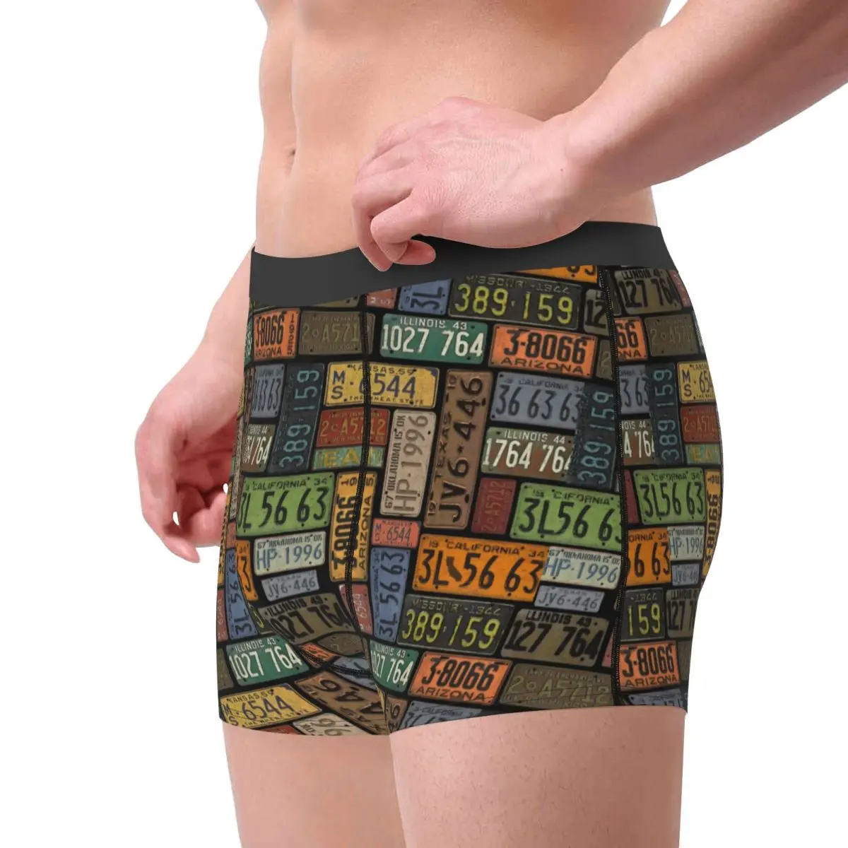 Sexy Boxer Route 66 License Plate Shorts Panties Briefs Men Underwear Old American Style Classic Soft Underpants for Male S-XXL