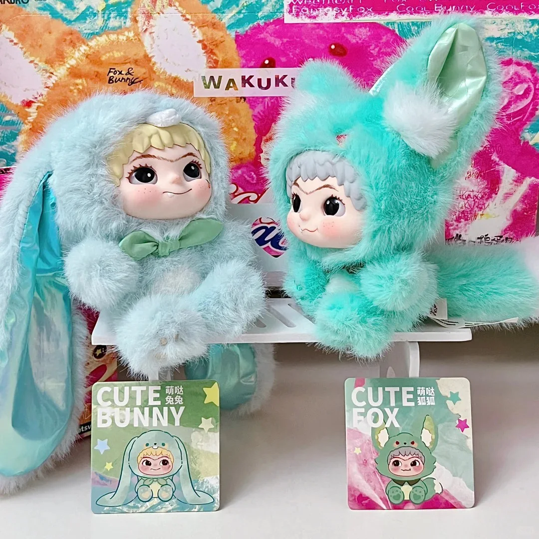 

WAKUKU Fox&Bunny Trick or Treat Plush Vinyl Blind Box Toys WAKUKU Mystery Box Dolls Vinyl Model Kawaii Pendant Rabbit & Fox new
