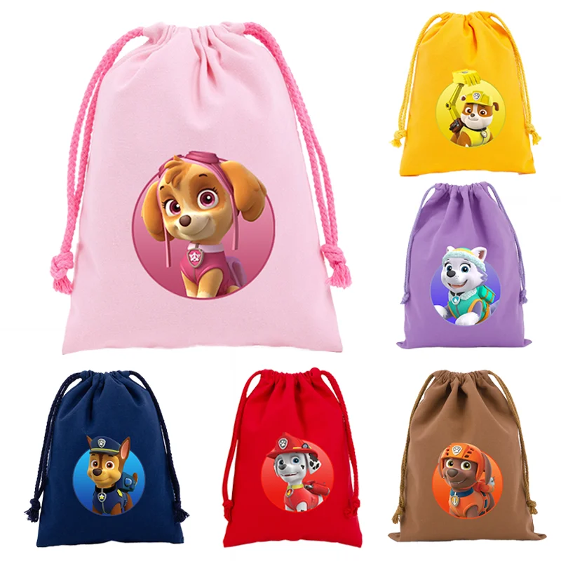 Paw Patrol Drawstring Bags Cute Anime Skye Chase Childrens Handbags Storage Family Party Baby Shower Candy Ornament Pouches Gift