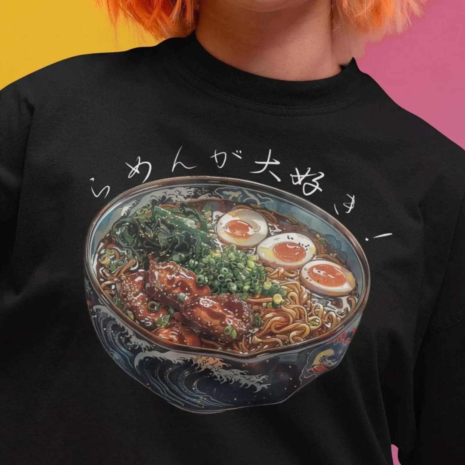 Japanese I Love Ramen T Shirt Lover Foodie Kawaii Asian Noodles Cuisine Casual vintage Washed Breathable Soft fashion Stretched
