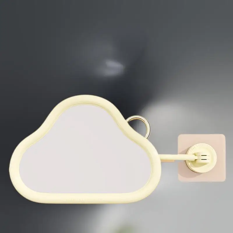 Montado na parede dobrável braço extensível espelho do banheiro espelho de vaidade com auto-adesivo sem emenda para maquiagem cosmética sem broca