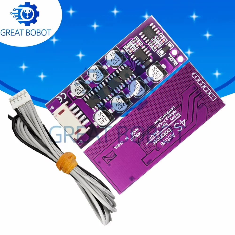 3S/4S 1.2A Active Equalization BMS 18650 Battery Protection Charging Board Portable Power Station Module