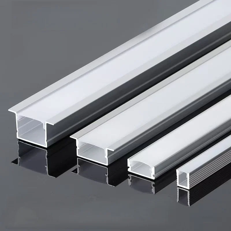Silver Led Aluminum Profile Milky Pc Cover Diffuse Holder Linear Strip Light for Cabinet Closet Bookcase Decor Ambient Bar Lamp