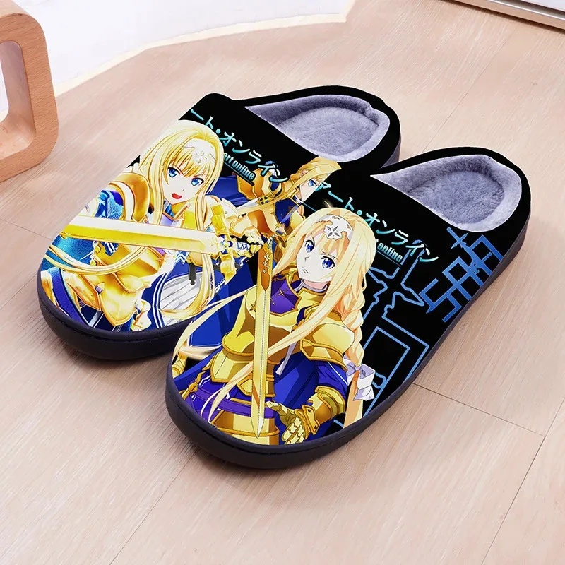 DY20Sword الفن على الانترنت الكرتون الدافئة أفخم تأثيري النعال زوجين داخلي عدم الانزلاق شبشب منزل الرجال والنساء المنزل أحذية قطنية