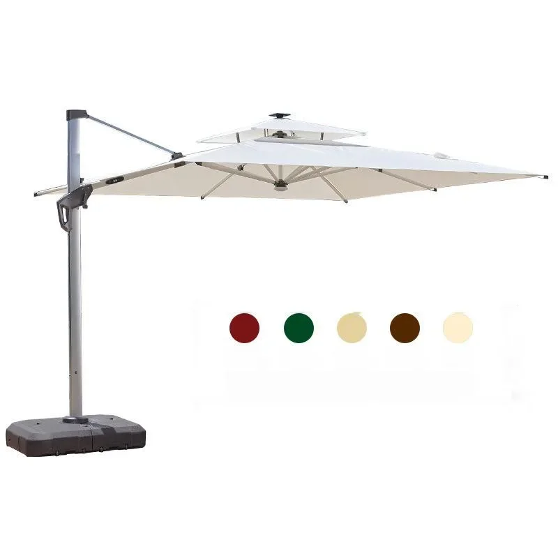 Hot Sales Courtyard Parasol Big Garden Patio Leisure Beach Parasol Base Outdoor Cafe Umbrella With Led