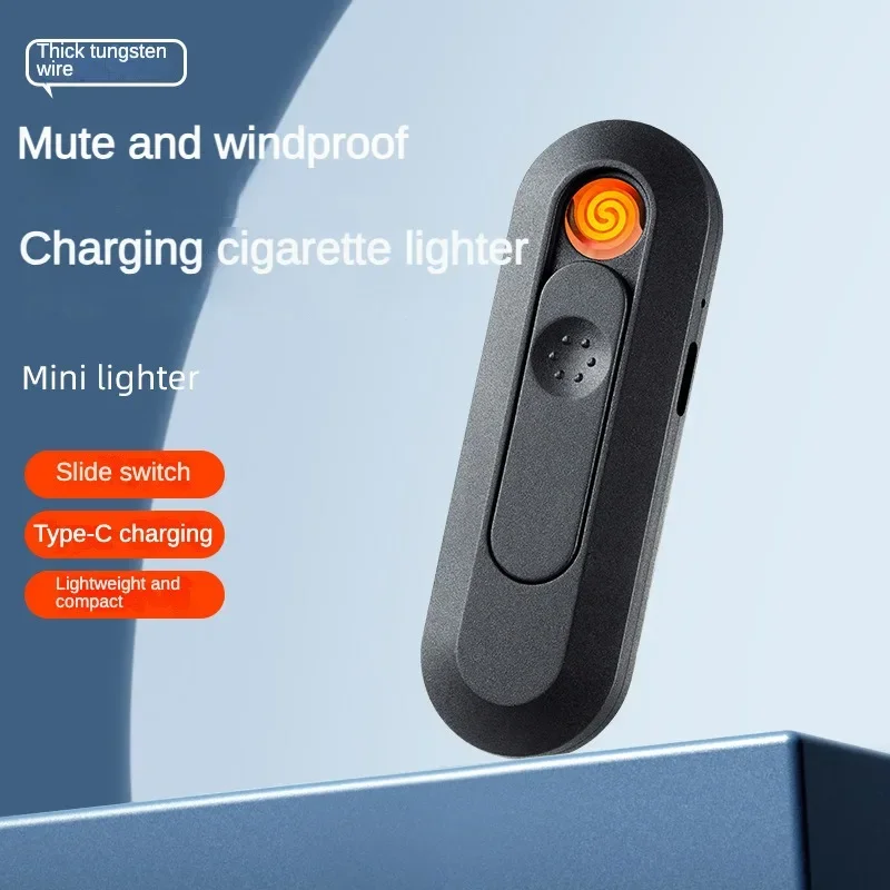 New Rechargeable Lighter Portable Creative Personality Trend Electronic Luminous Cigarette Lighter Windproof Send Boyfriend