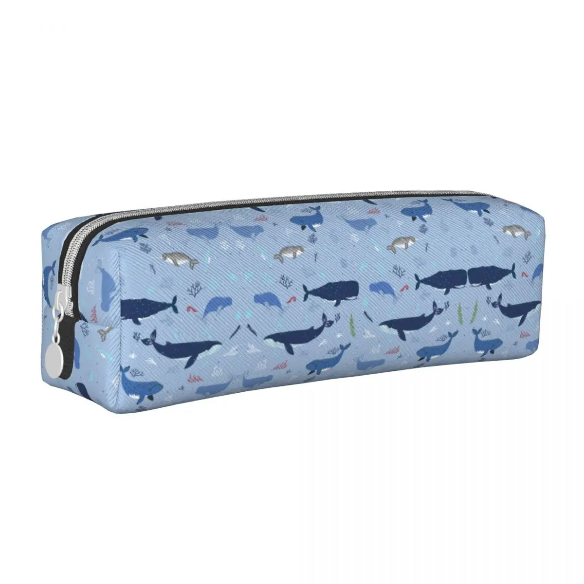 Marine Dolphin Pencil Case Creatures Whale Seagrass Cartoon Pen Box Students Kawaii University Back To School Pencil Cases