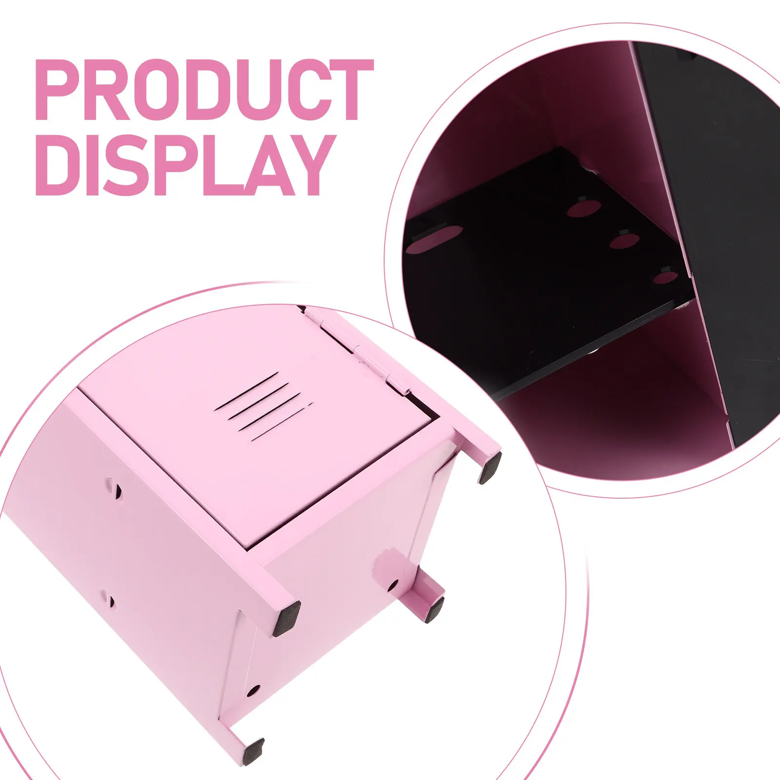 Metal Desktop Makeup Organizer Compact Iron Lockbox for Cosmetics Skincare Accessories Decorative Vanity Storage Box Countertop