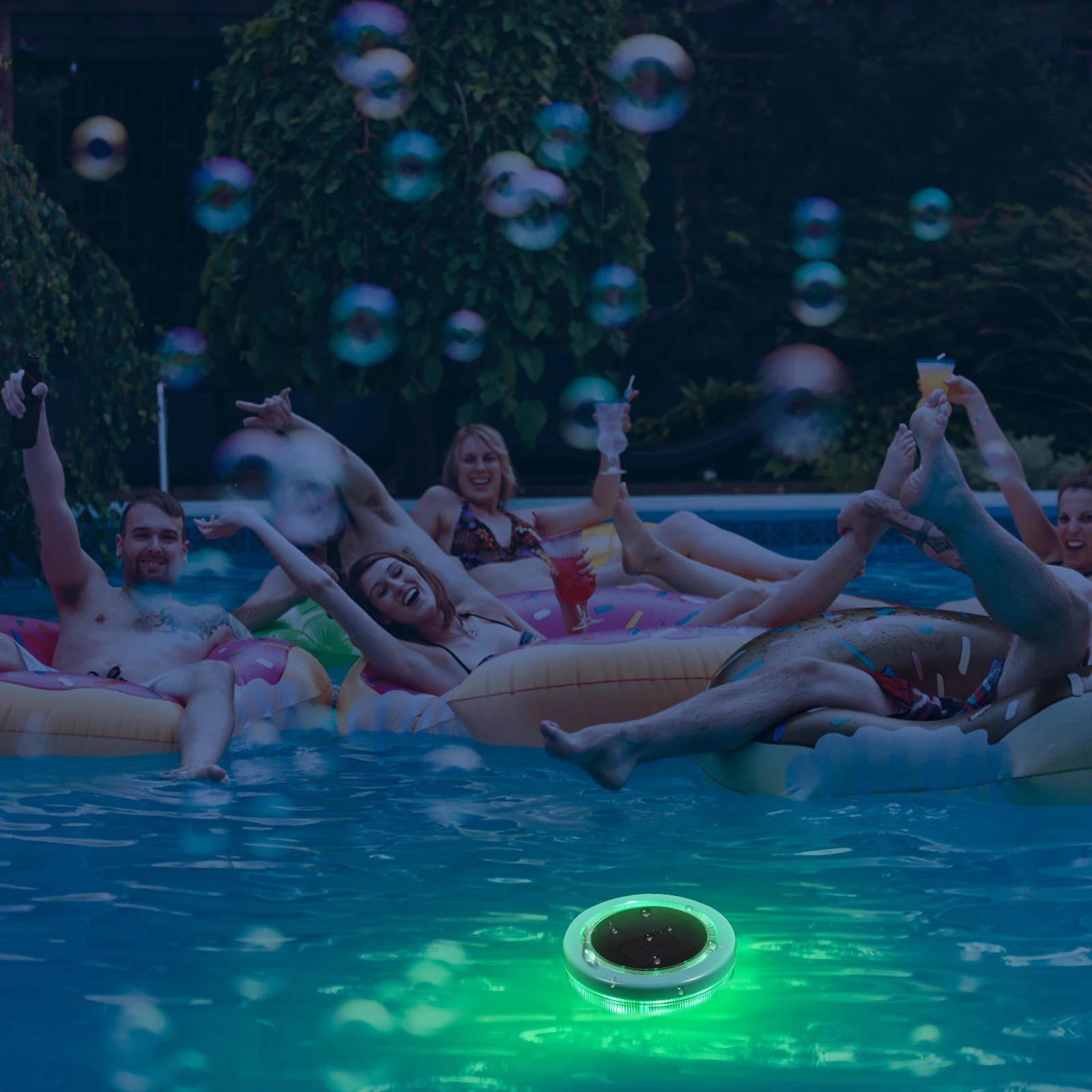 

Green Pool Light Waterproof Induction LED Lamp Decor Solar Floating Swimming Pond