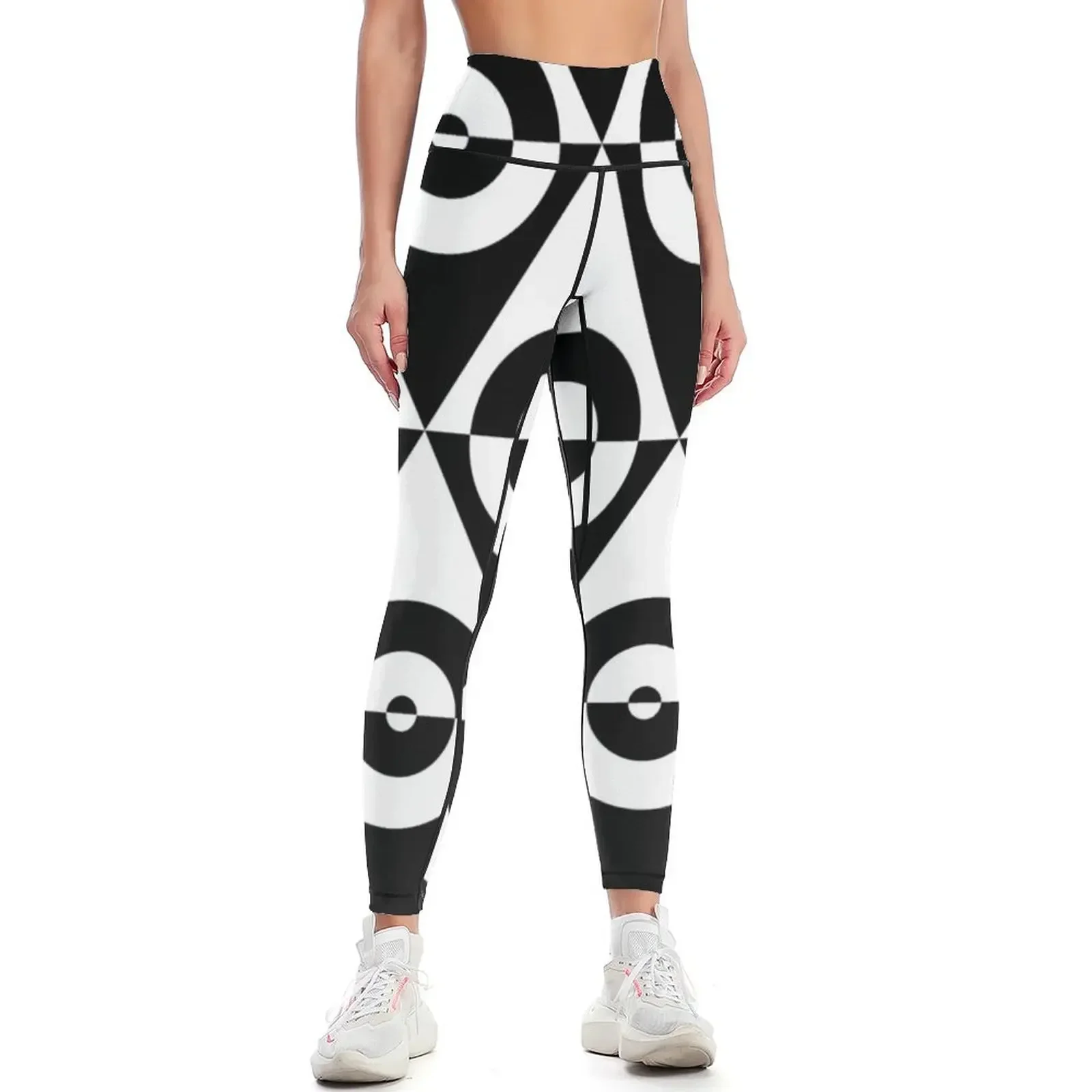 

Black & White 1960's Style Two Tone Ska Mod Leggings sports tennis for sport pants sport legging push up legging Womens Leggings
