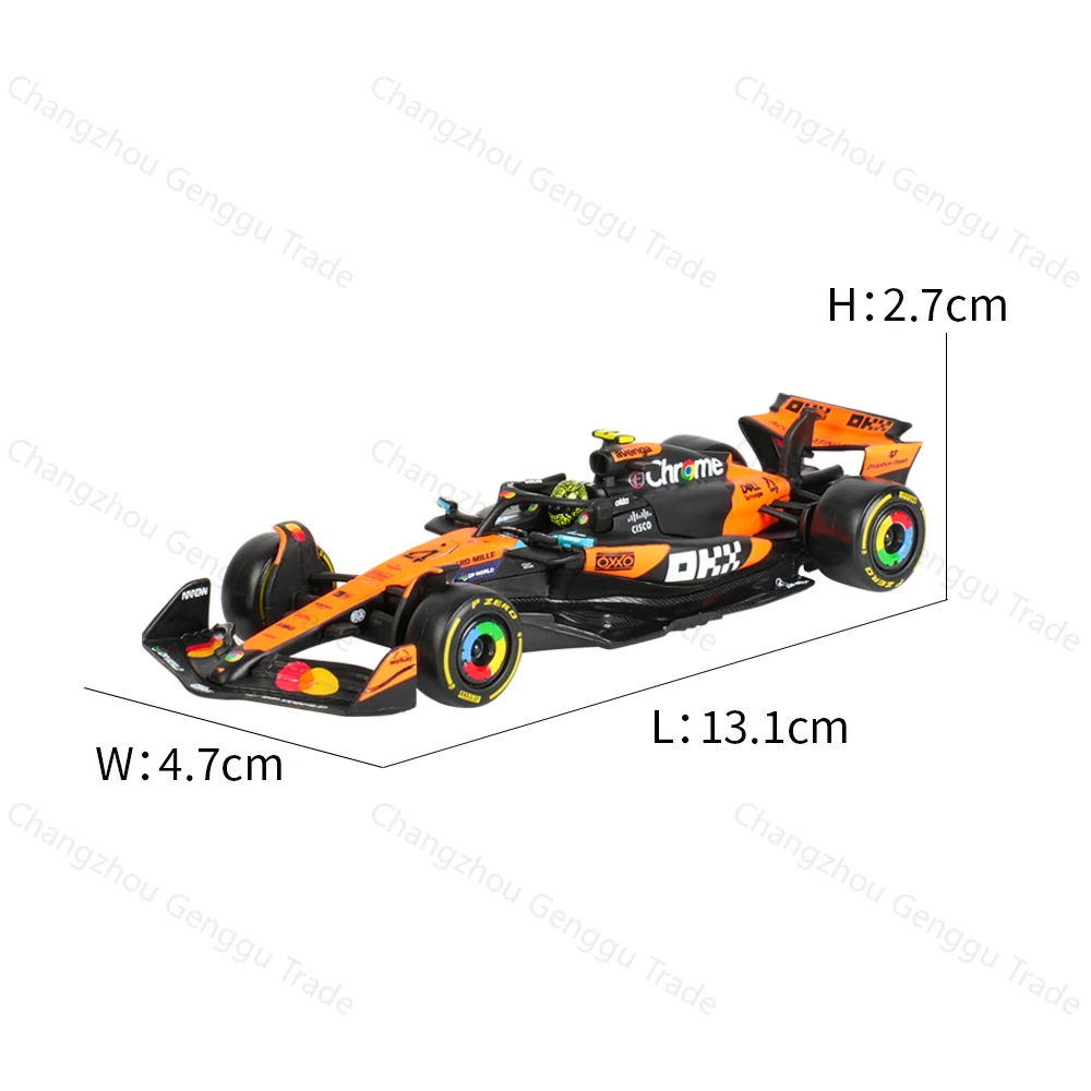 Bburago 1:43 صندوق أكريليك 2025 ماكلارين MCL39 F1 صيغة سباق السيارات محاكاة ثابتة دييكاست سبيكة نموذج سيارة #6