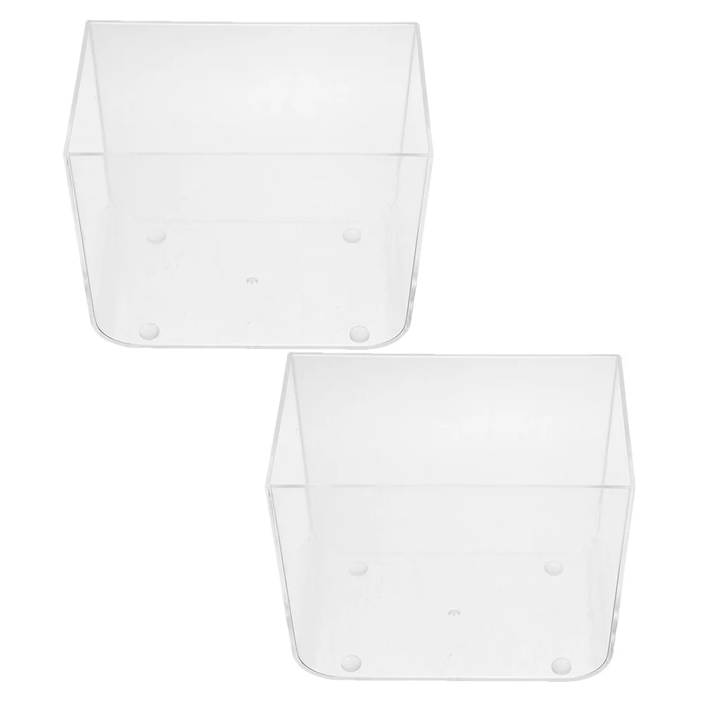 

2Pcs Mini Open Top Aquarium Small Desktop Fish Tank Square Betta Goldfish Turtle Plastic Tank Fish Aquarium Bowls