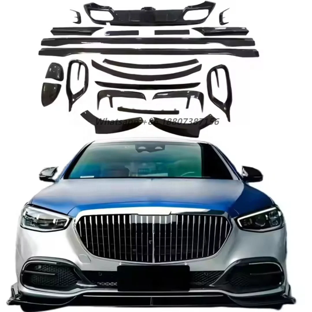 High Quality MSY M-Style Dry Carbon Fiber Body Kit for 2021 W223 h Front & Rear Bumper Upgrade