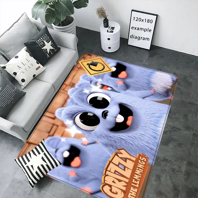 G-grizzy and the Lemmings Carpets Cute Rug Living Room Floor Carpet Custom Bath Mats House Entrance Mat Home Rugs Foot Kitchen