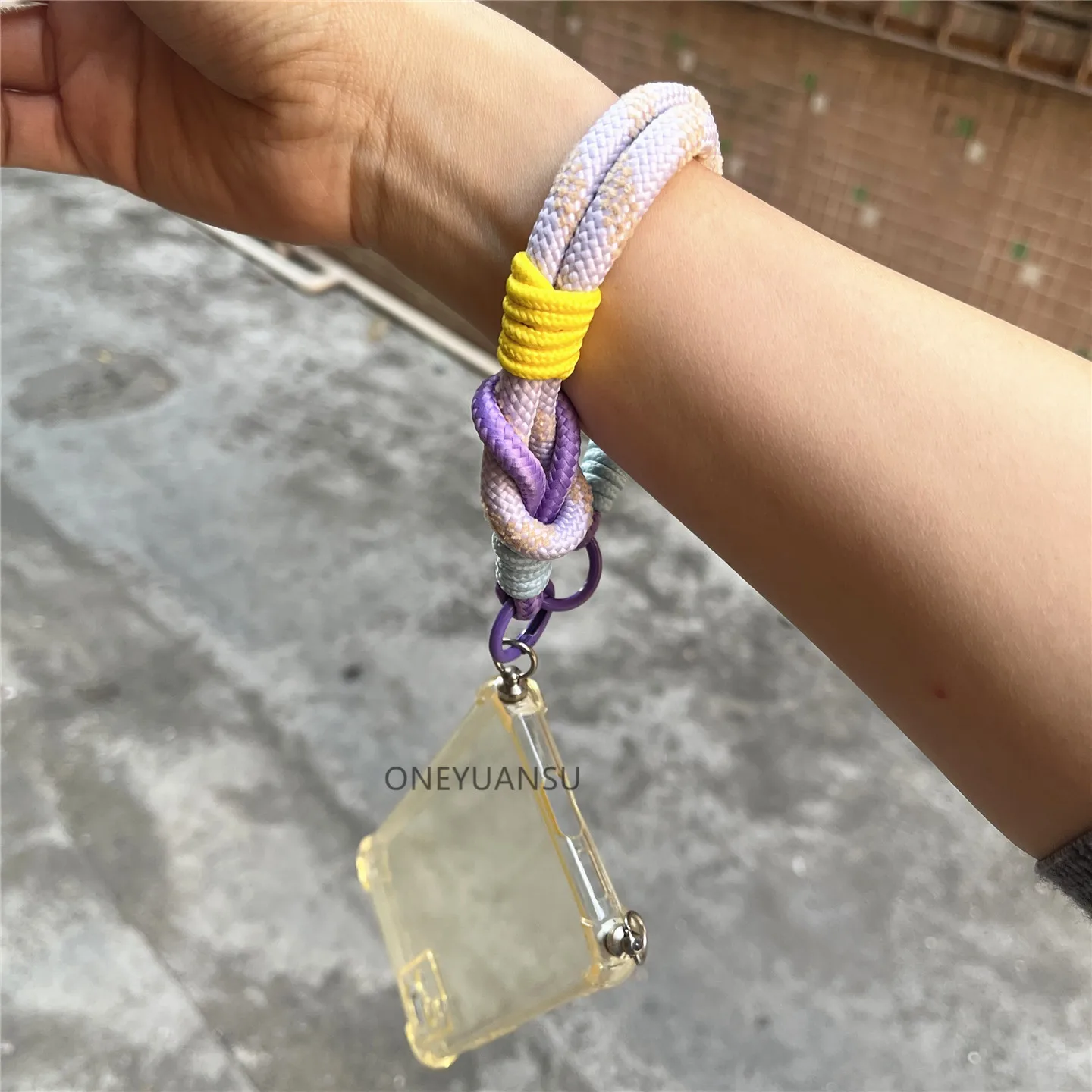 سلسلة خلوية بألوان متباينة حقيبة سلسلة مفاتيح نسائية تزيين الهاتف قسط كيرينغ سلك الهاتف المحمول إلى الهاتف مع الحبل