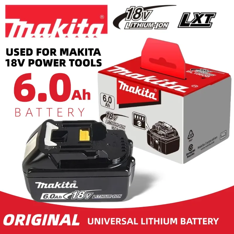 

6.0Ah Makita 18V Battery, Significantly Batterie Makita 18V Longer Usage Than Standard 3Ah/5Ah Packs, Finish Bigger Jobs