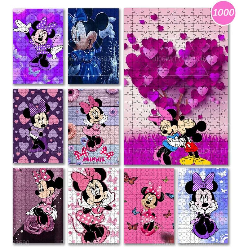 

Disney Mickey Mouse Mascot Minnie Mickey 1000Pcs Wooden Puzzle Children's Educational Toys Adult Handmade Gift Collection Anime