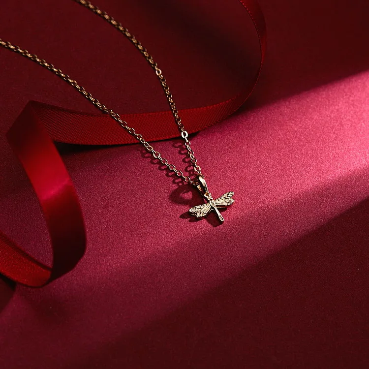 New Trendy Fashion Silver Gold Color Alloy Free Spirit Dragonfly Pendant Necklaces for Women Girl Fashion Jewelry Dropship