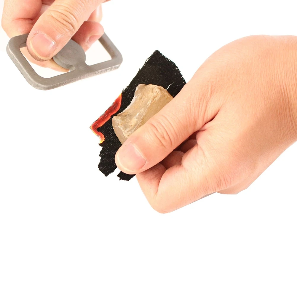 Outdoor Flint Starter Carbon Steel Fire Striker Kit Primitive Fire Starter Camping Fire Starter Survival Tool