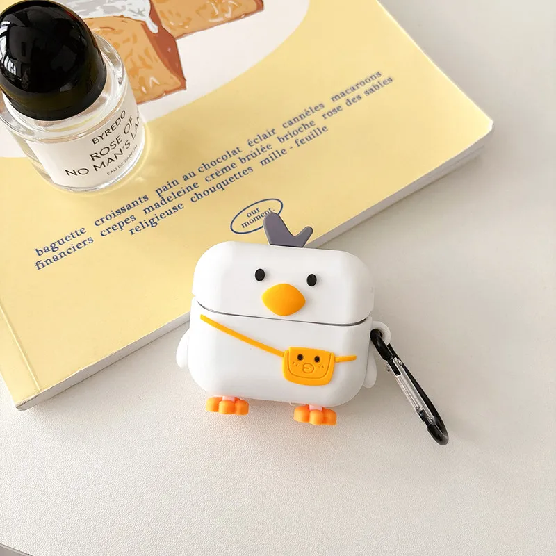 Headphone Case for Samsung Galaxy Buds 3/Buds 3 Pro,Cute Creative Duck Dinosaur Soft Silicone Shockproof Eeabuds Cover with Hook