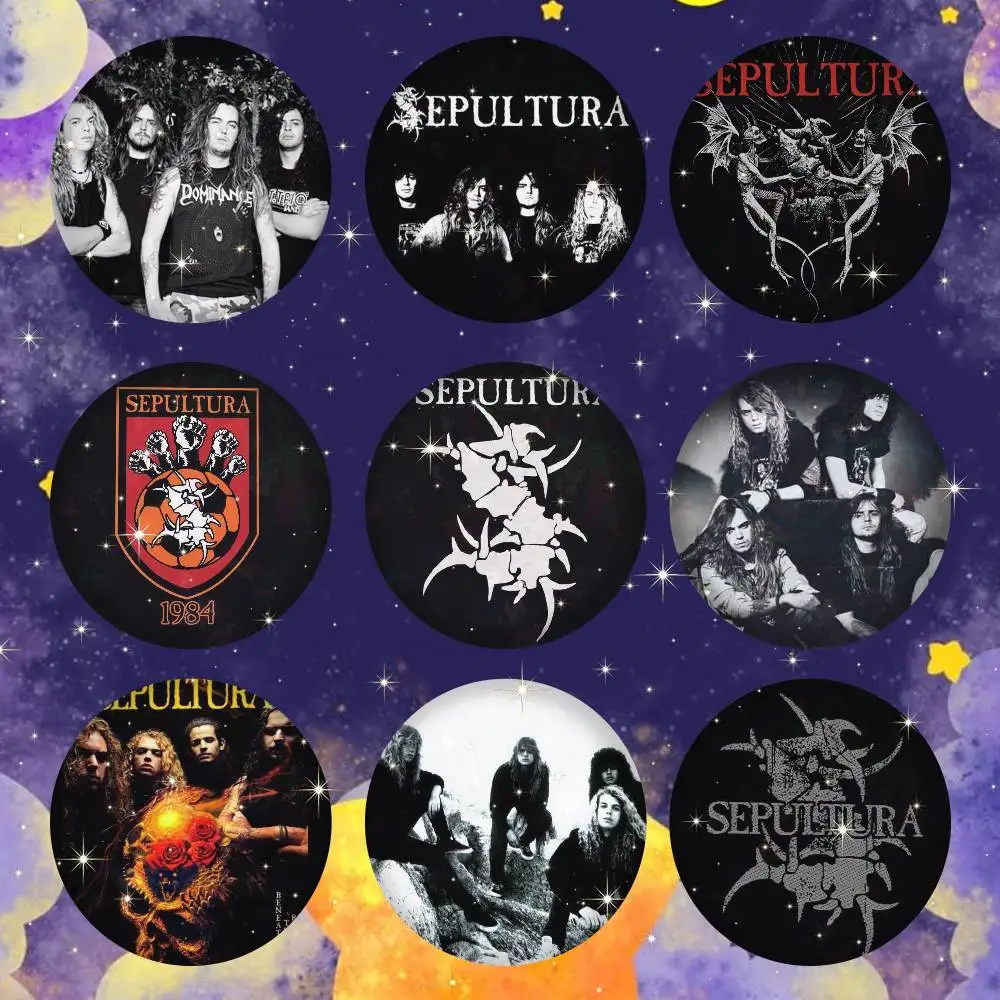 Sepulturas Rock Band Badge On Backpack Accessories Manga Icons Pins Round Cartoon Brooches For Clothes Bag Decor Gifts view 2