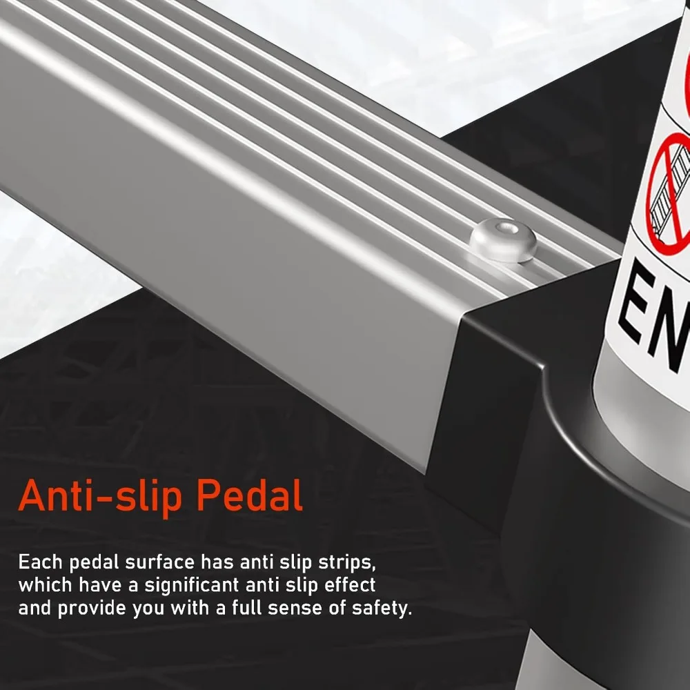 Escada telescópica de alumínio de 8,5 pés com estabilizador e extensão retrátil para uso doméstico e em loft