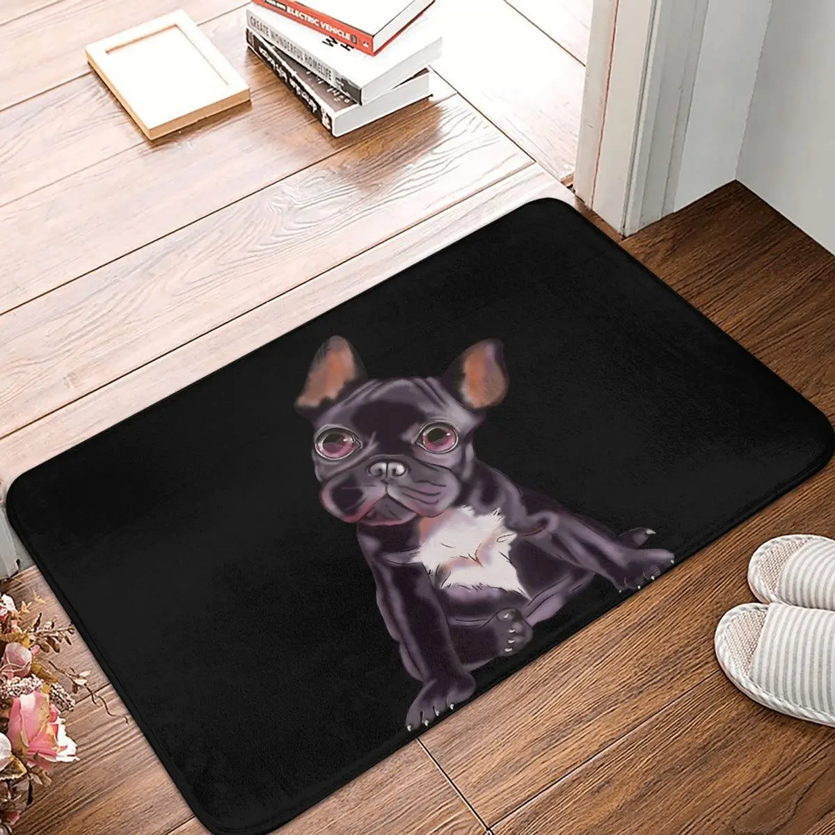 French Bulldog Non-slip Doormat Cute Sitting Awesome Painting Bath Bedroom Mat Outdoor Carpet Home Modern Decor