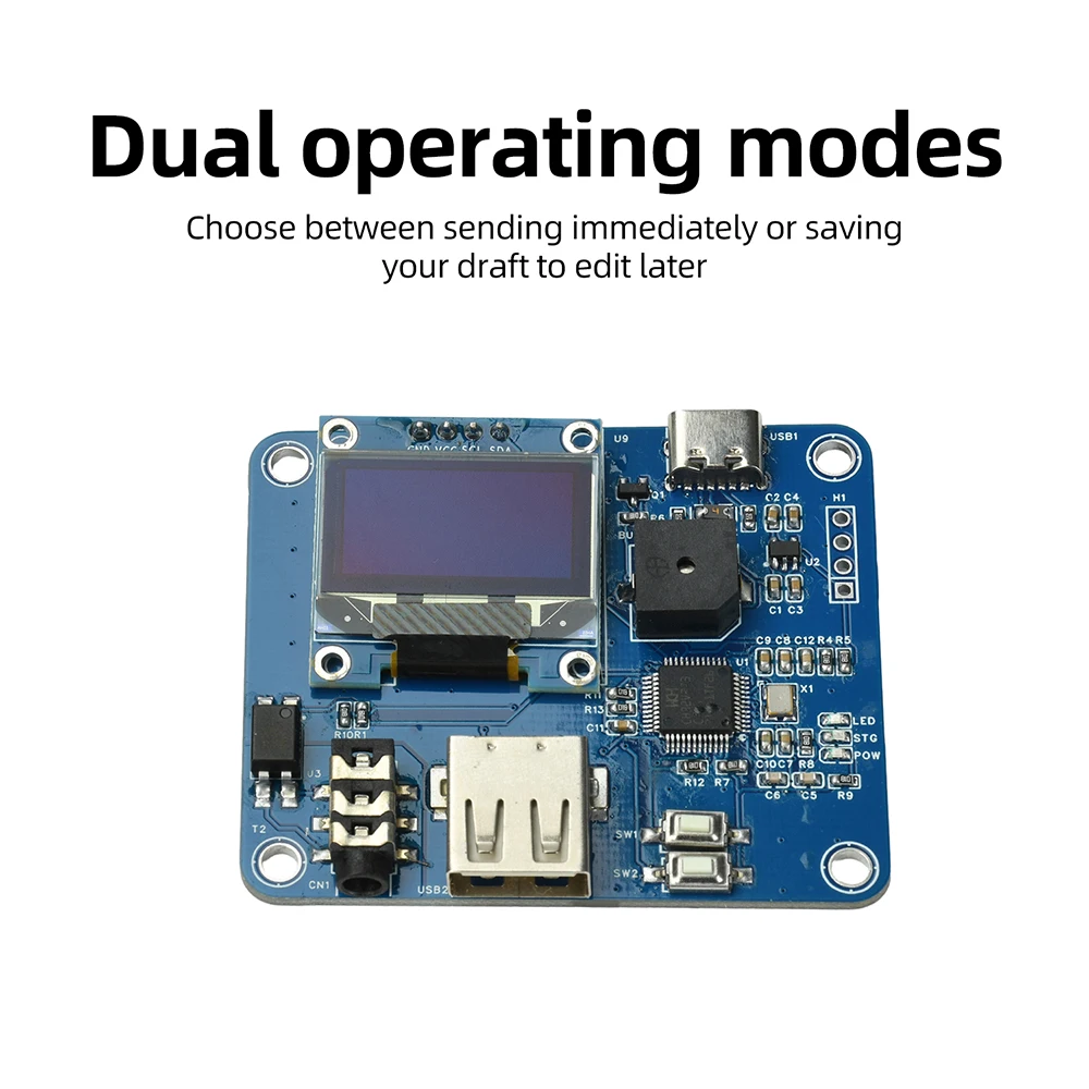 

CW Keyer Controller with 0.96" OLED Display Morse Code Keyboard for Ham Radio CW Training USB Type-C