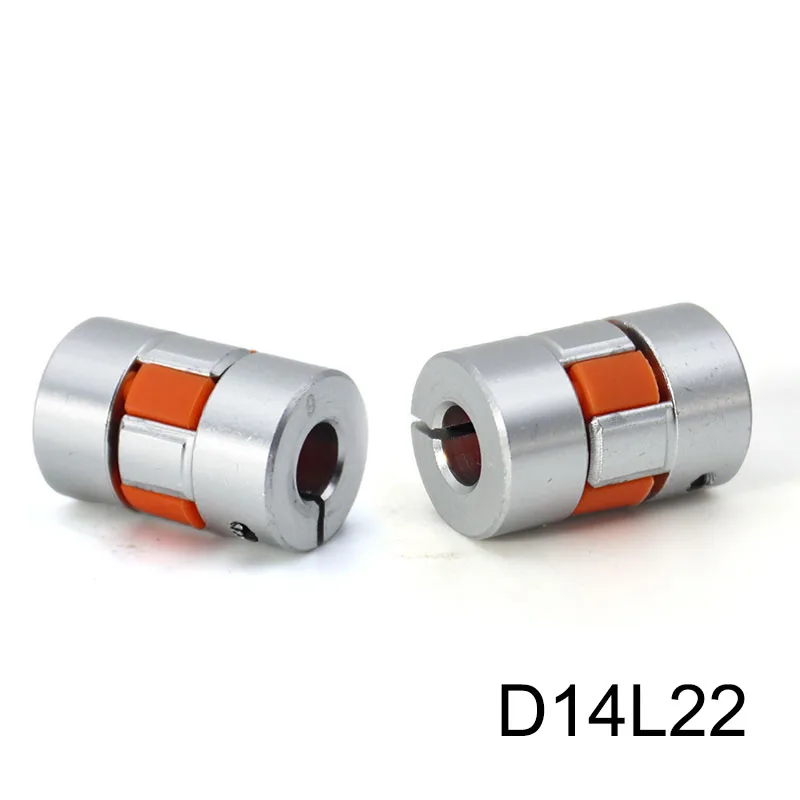 Plum Flexible Shaft Coupler D14L22 2 Jaws Aluminium Elastic Motor Encoder Connector Coupling 5/6/6.35/7/8/9/10 mm