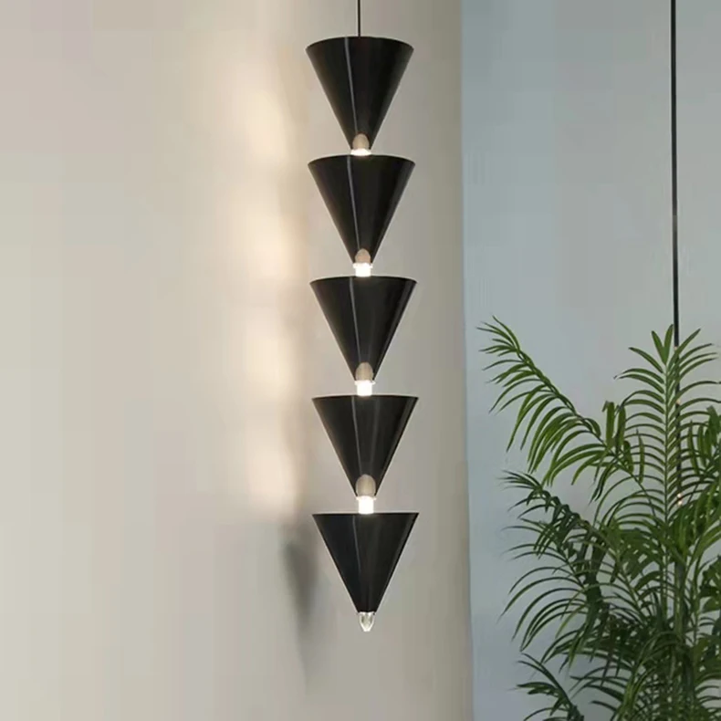 Gold Black Cone LED Pendant Lamp